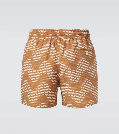 Frescobol Carioca Rio Printed Swim Trunks In Brown