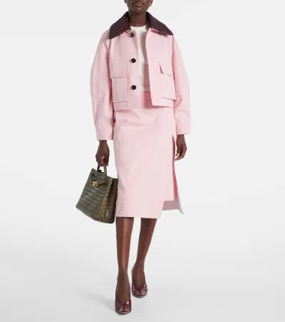Bottega Veneta Skirt Twill Button Detail Slit Wrap Design In Pink