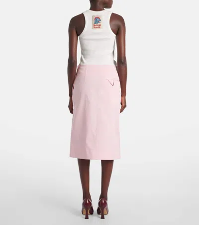 Bottega Veneta Skirt Twill Button Detail Slit Wrap Design In Pink
