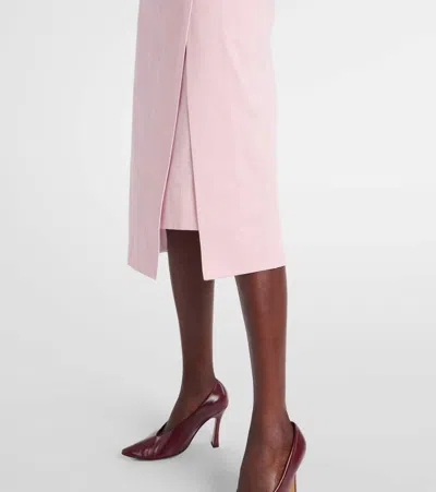 Bottega Veneta Skirt Twill Button Detail Slit Wrap Design In Pink