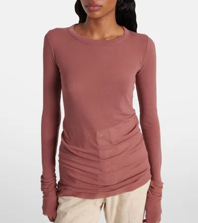 Rick Owens Rib Top In Burgundy