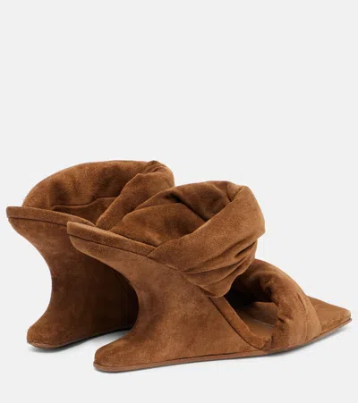 Rick Owens Twisted Cantilever 80 Suede Mules