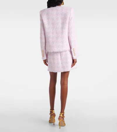 Balmain Spencer Cotton-blend Tweed Jacket In Pink