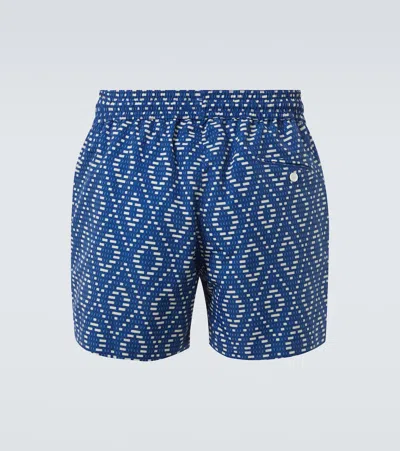 Frescobol Carioca Rio Printed Swim Trunks In Blue