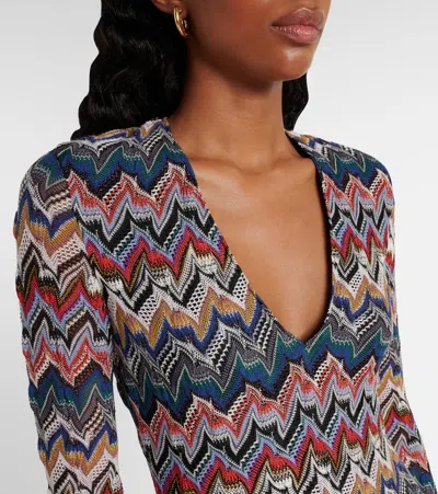 Missoni Zigzag Lamé Midi Dress In Multi