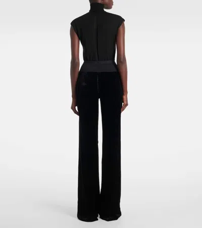 Rick Owens Bias Cady Crêpe Wide-leg Pants In Black