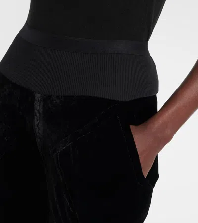 Rick Owens Bias Cady Crêpe Wide-leg Pants In Black