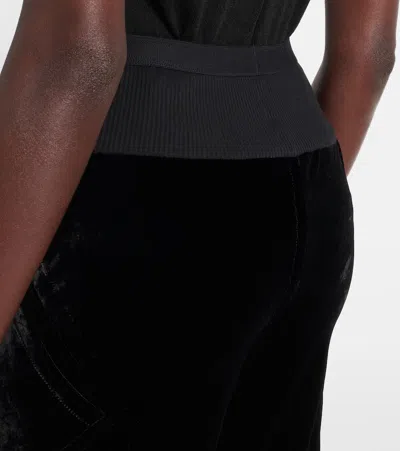 Rick Owens Bias Cady Crêpe Wide-leg Pants In Black