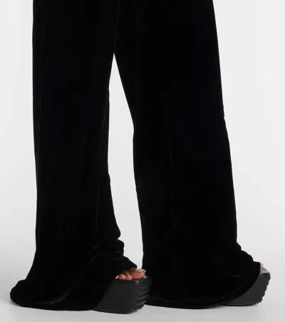 Rick Owens Bias Cady Crêpe Wide-leg Pants In Black