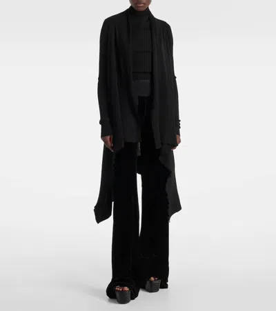 Rick Owens Bias Cady Crêpe Wide-leg Pants In Black
