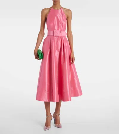 Rebecca Vallance Womens Maple Halterneck Woven Midi Dress Bubblegum In Pink