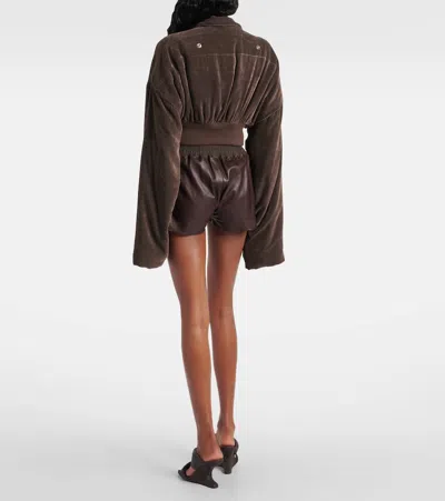 Rick Owens Hollywood Cropped Jacket In Brown