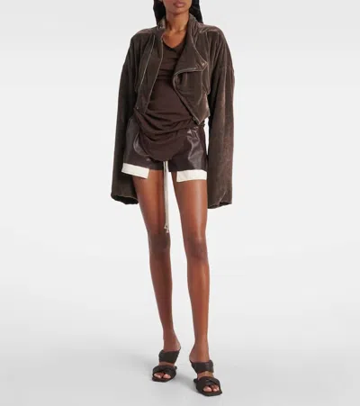 Rick Owens Hollywood Cropped Jacket In Brown