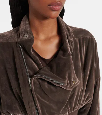 Rick Owens Hollywood Cropped Jacket In Brown