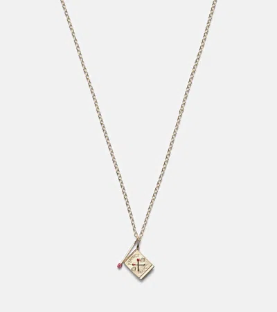 Sydney Evan Perfect Match 14kt Gold Necklace With Diamonds And Rubies