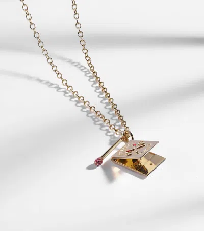 Sydney Evan Perfect Match 14kt Gold Necklace With Diamonds And Rubies