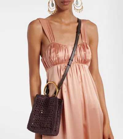 Chloé Summer Banana Mini Raffia Crossbody Bag