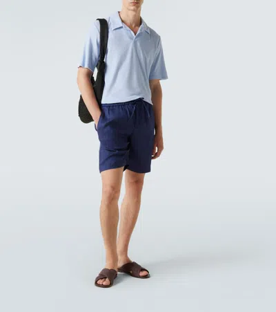 Frescobol Carioca Faustino Terry Polo Shirt In Blue