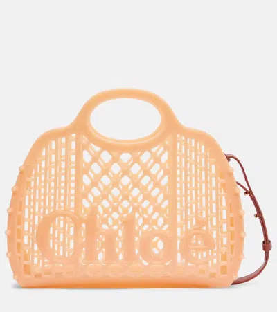 Chloé Cage Leather-trimmed Studded Rubber Shoulder Bag
