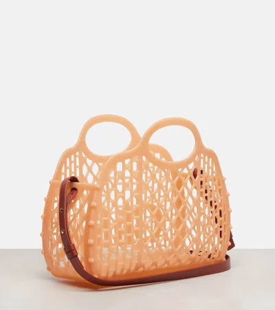 Chloé Cage Leather-trimmed Studded Rubber Shoulder Bag