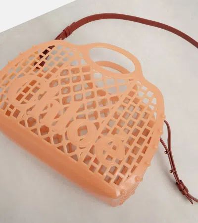 Chloé Cage Leather-trimmed Studded Rubber Shoulder Bag