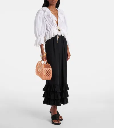 Chloé Cage Leather-trimmed Studded Rubber Shoulder Bag