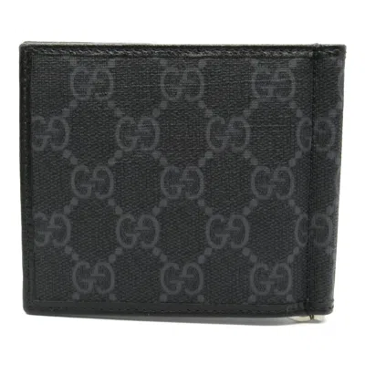 Pre-owned Gucci Black Coated Canvas Leather Bill Wallet (bi-fold) ()