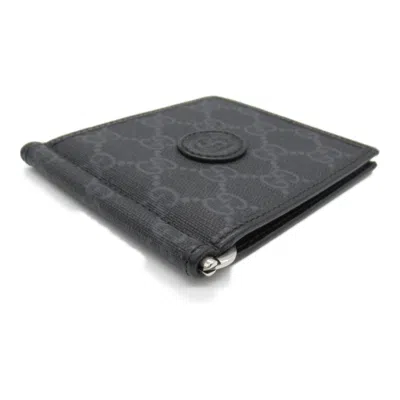 Pre-owned Gucci Black Coated Canvas Leather Bill Wallet (bi-fold) ()