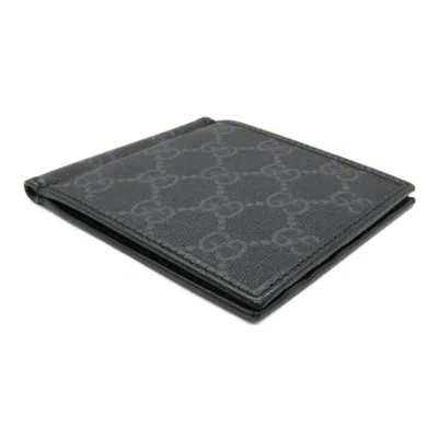 Pre-owned Gucci Black Coated Canvas Leather Bill Wallet (bi-fold) ()