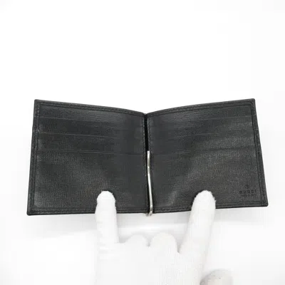 Pre-owned Gucci Black Coated Canvas Leather Bill Wallet (bi-fold) ()