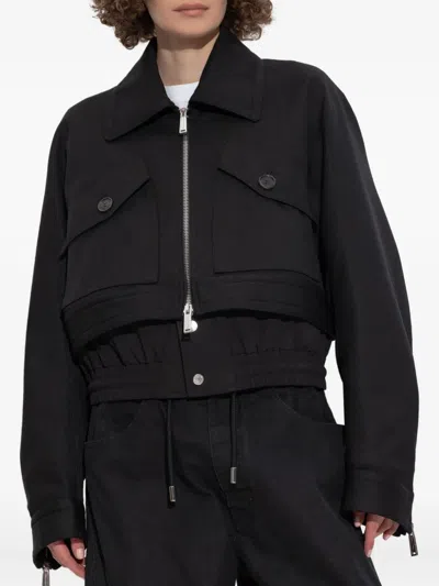 Dsquared2 Cropped Zip-front Jacket In Black