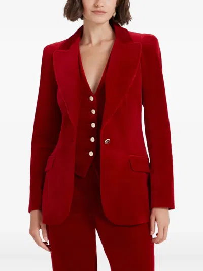 Temperley London Clove Velvet Blazer In Red