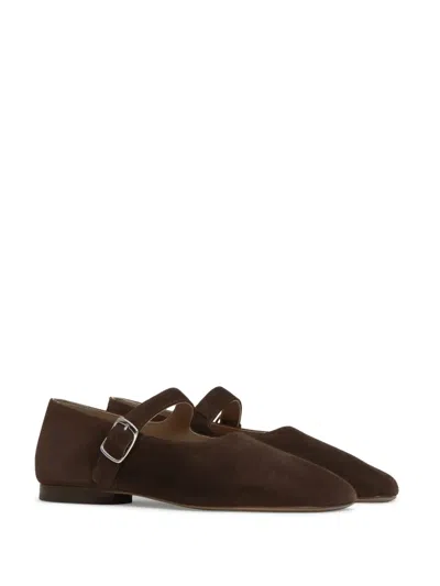 Mansur Gavriel Glove Mary Jane Flats Espresso In Brown
