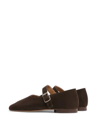 Mansur Gavriel Glove Mary Jane Flats Espresso In Brown