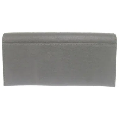 Pre-owned Gucci Gray Leather Long Wallet (bi-fold) ()