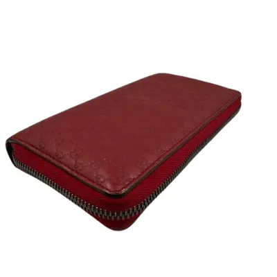 Pre-owned Gucci Red Color Leather Long Wallet (bi-fold) ()