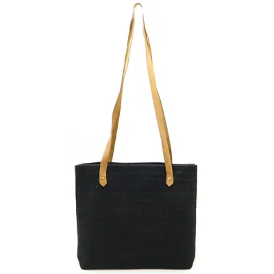 Pre-owned Hermes Ahmedabad Black Cotton Canvas Leather Shoulder Bag Tote Bag ()