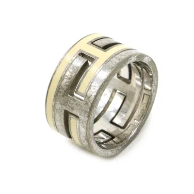 Pre-owned Hermes Beige Silver Silver 925 Band Ring ()