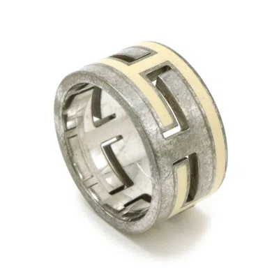 Pre-owned Hermes Beige Silver Silver 925 Band Ring ()