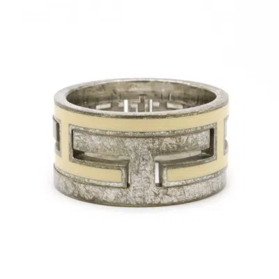 Pre-owned Hermes Beige Silver Silver 925 Band Ring ()