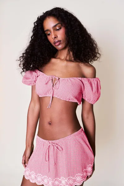 Danielle Guizio Ny Maelle Gingham Mini Skirt