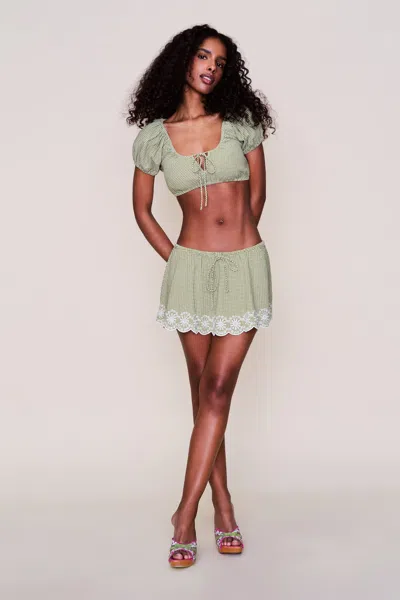 Danielle Guizio Ny Maelle Gingham Mini Skirt