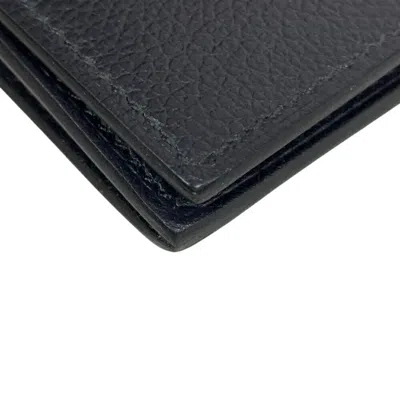 Pre-owned Hermes Black Leather Long Wallet (bi-fold) ()
