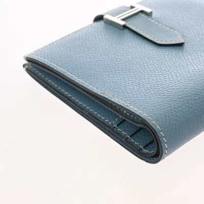 Pre-owned Hermes Blue Jean Epsom Leather Wallet (bi-fold) ()