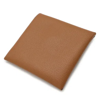 Pre-owned Hermes Camel Epsom Leather Coin Purse/coin Case ()