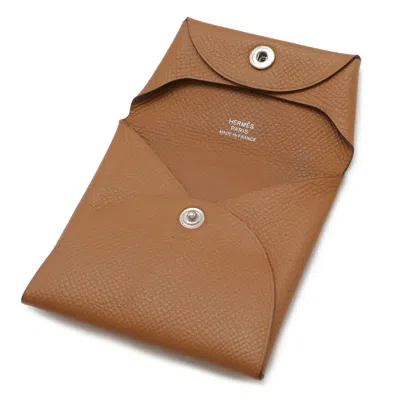 Pre-owned Hermes Camel Epsom Leather Coin Purse/coin Case ()