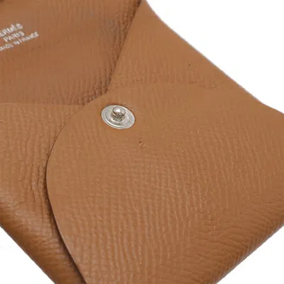 Pre-owned Hermes Camel Epsom Leather Coin Purse/coin Case ()