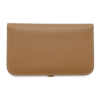Pre-owned Hermes Dogon Gold Long Wallet (bi-fold) ()