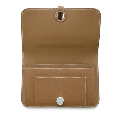 Pre-owned Hermes Dogon Gold Long Wallet (bi-fold) ()