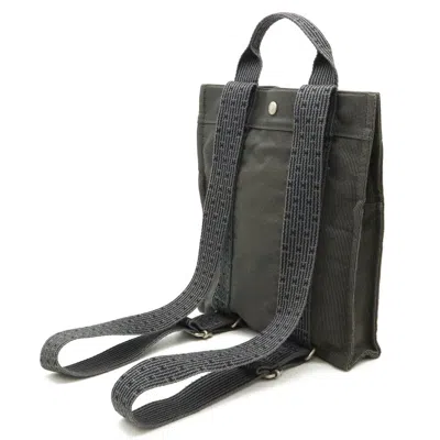 Pre-owned Hermes Her Line Gray Canvas Backpack Shoulder Bag ()